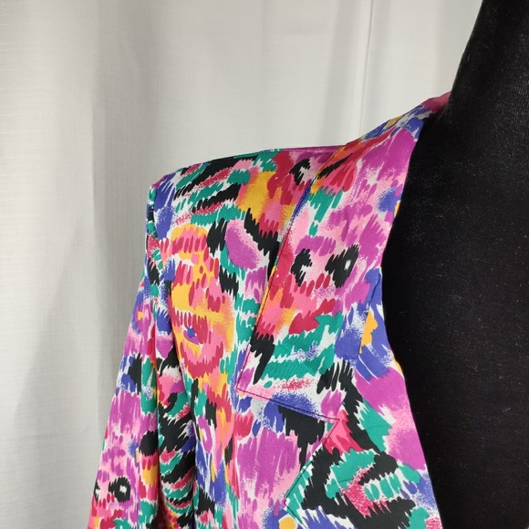 Vintage Lauren Lee Blouse Floral and Shoulder Pads - Picture 6 of 8